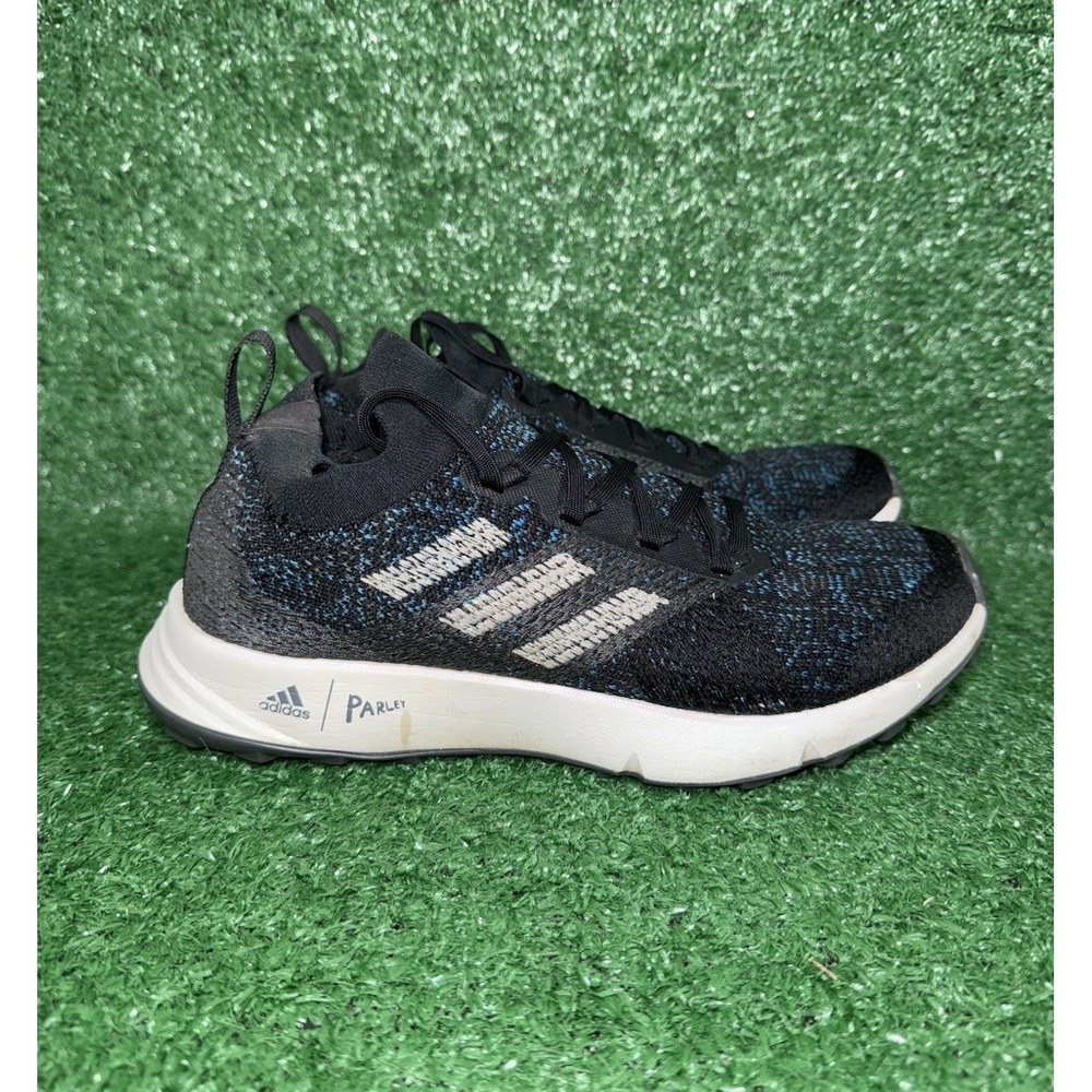 Adidas Shoes Womens‎ Size 7 Terrex Parley Black Blue Knit Trail Hiking Sneakers